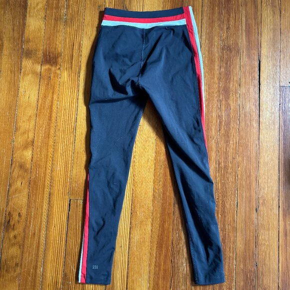 Splits59 Racer Stripe Leggings Navy with Red and White Stripes SZ Small - Picture 2 of 4